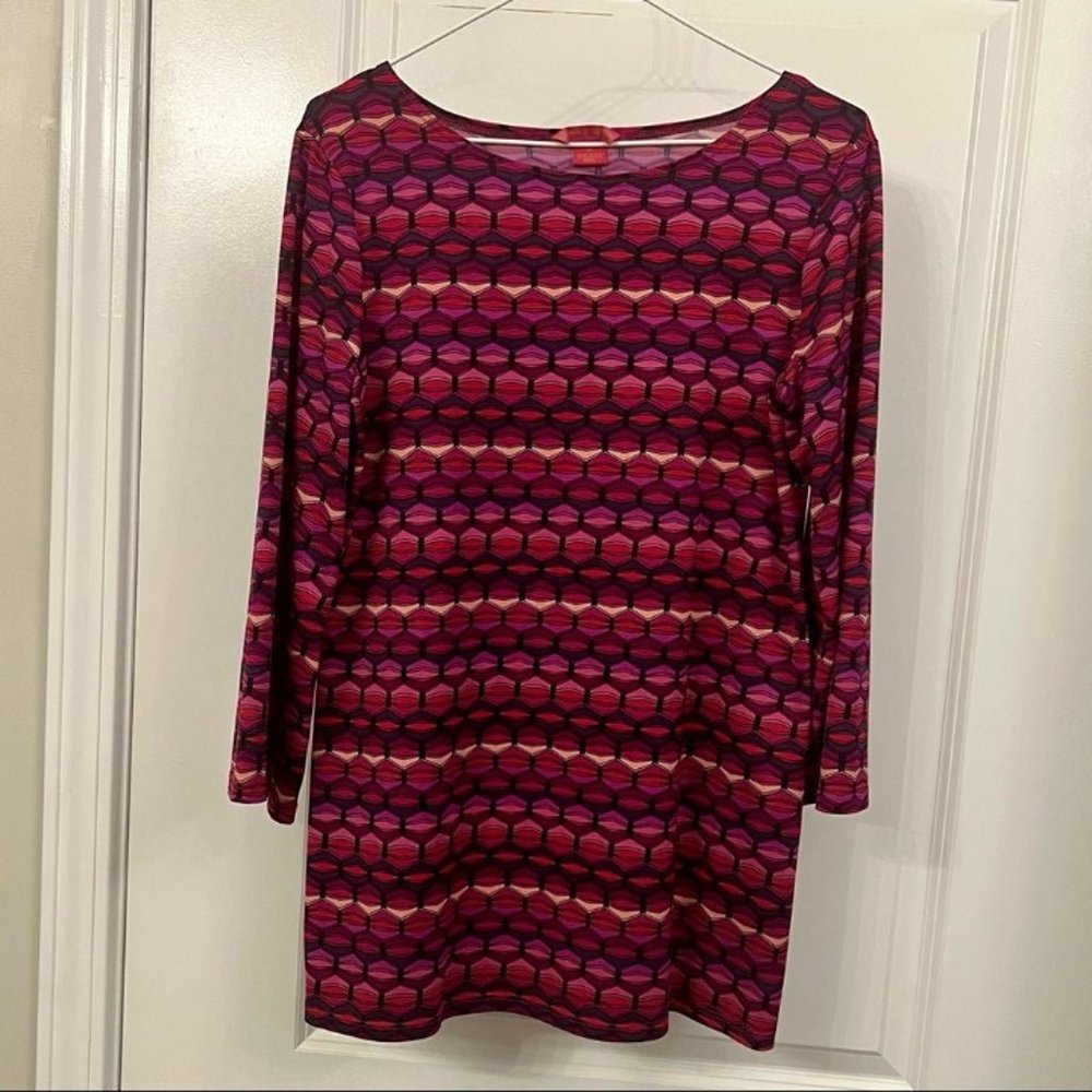 Sunny Leigh pink and purple tunic top size M EUC